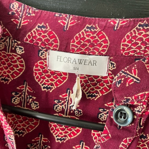 Flora Wear Indian Print Cotton Dress Size 4 - Picture 2 of 4